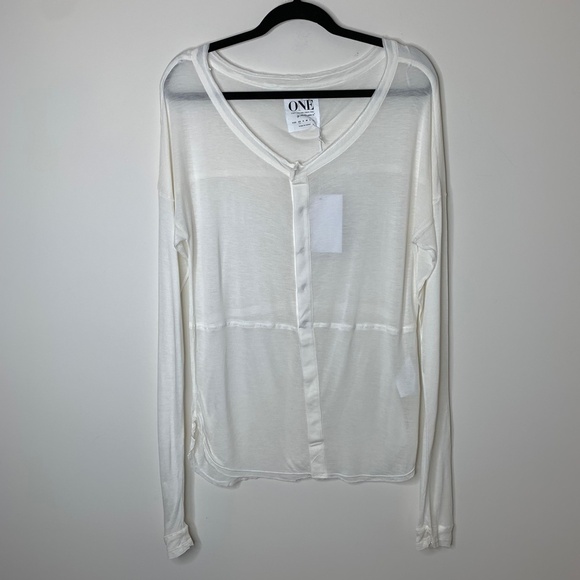 Revolve One Teaspoon Soho Fine Wool Grandpa Top Long Sleeves Ivory Size XXS - Picture 6 of 16